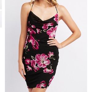 Floral Cowl Neck Dress